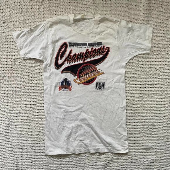 Vintage Women's 1994 Canucks Western Conference Final T-Shirt - Size Medium - Picture 1 of 4